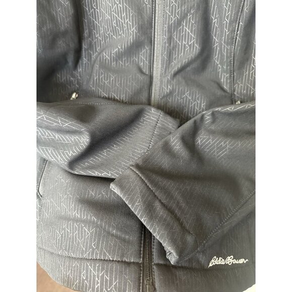 Eddie Bauer W's Size M Black Fleece Lined Softshell Full Zip Jacket Zip Pockets - Picture 9 of 16